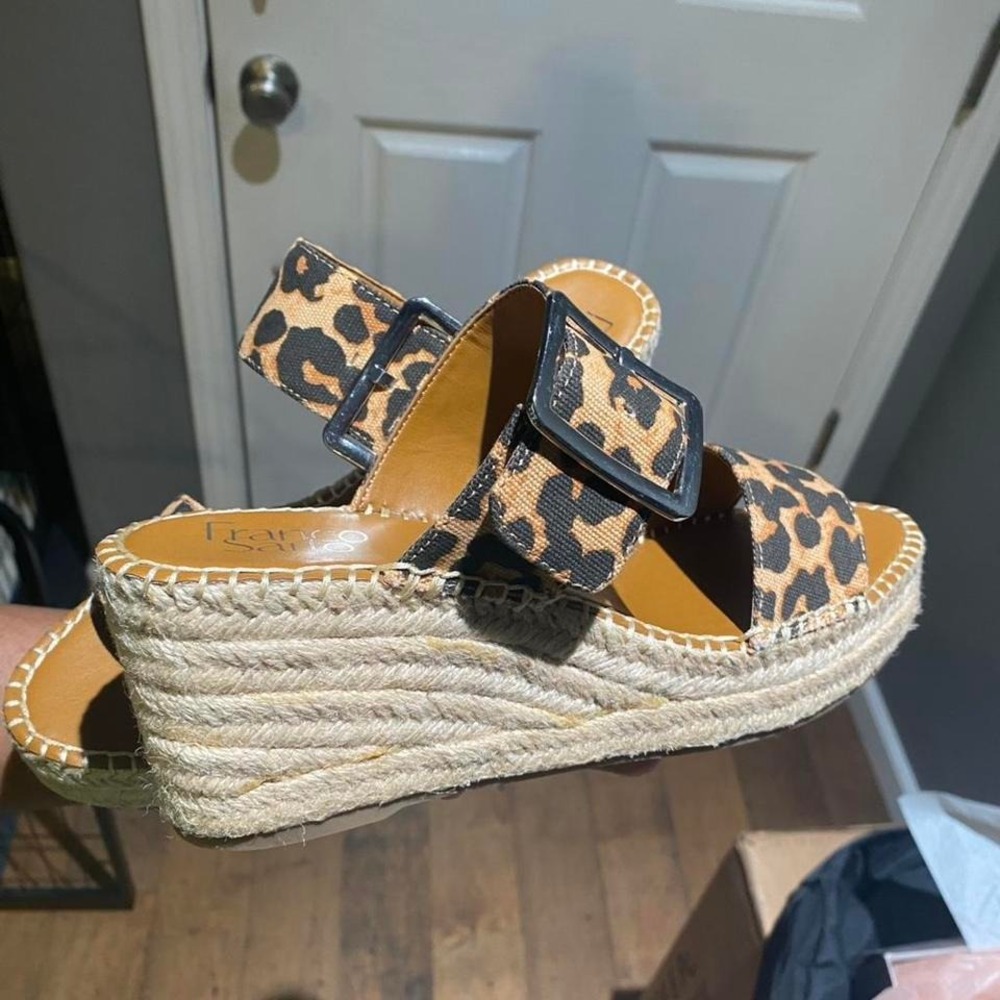 Franco Sarto leopard print wedge espadrilles Size 9 - Picture 6 of 8